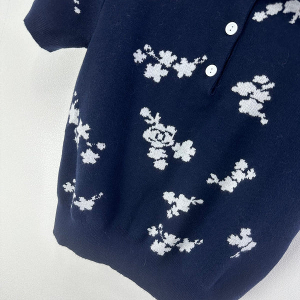 CC Polo Navy Blue & White Wool 346020