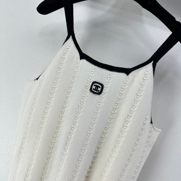 CC 26S Knit Cami Tank Top White Cotton 348994