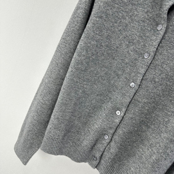 Miumiu 2026 Knit Long-Sleeve Cardigan Grey Wool 349068