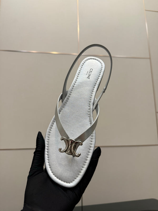 CL Biki Sandal Sliver Calfskin 725674