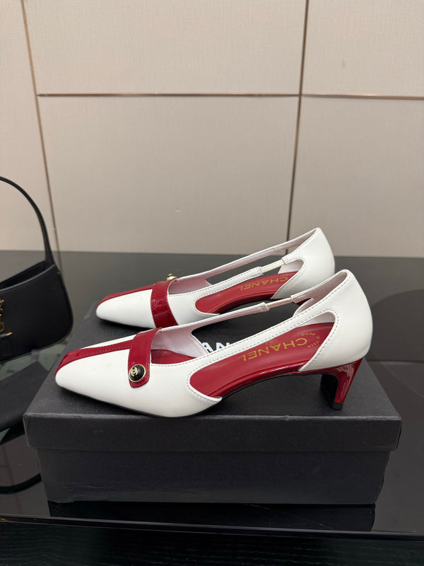 CC 26P Slingback 5cm White Red Patent Leather 791609