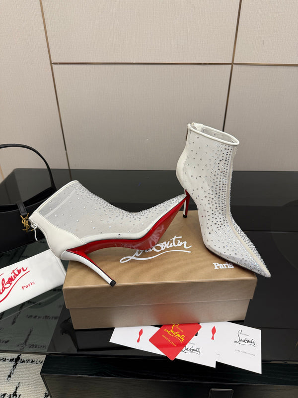 CL 26s Thea Ankle Boots 10cm White Mesh 828169