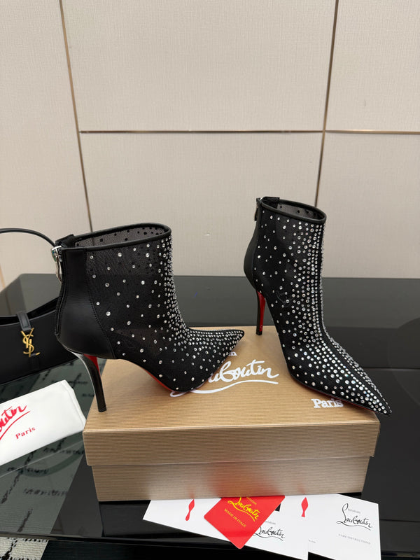 CL 26s Thea Ankle Boots 10cm Black Mesh 828170