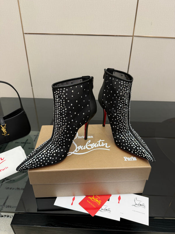 CL 26s Thea Ankle Boots 10cm Black Mesh 828170