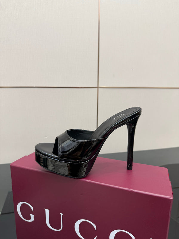 GG 26s Sandal 12cm Black Patent Leather 828219