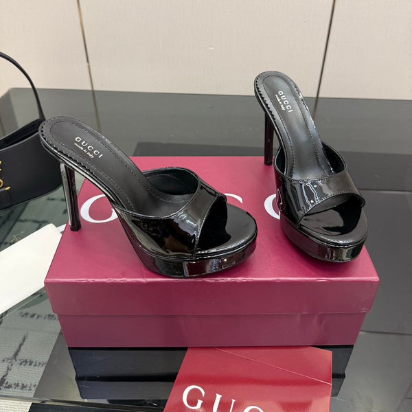 GG 26s Sandal 12cm Black Patent Leather 828219