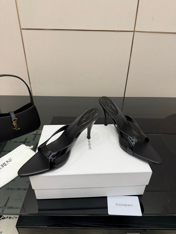 YSL Sandal 9cm Black Cowhide 828245