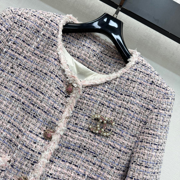 Chanel Classic Jacket Pink Tweed 341921