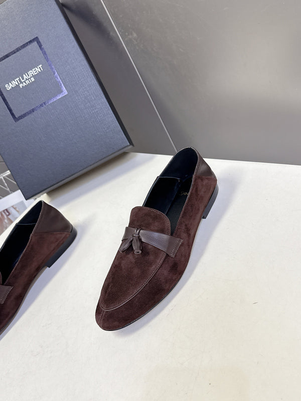 YSL 26s Loafer Dark Brown Leather 635582