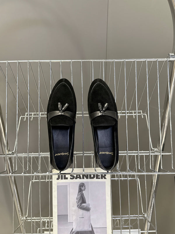YSL 26s Loafer Black Suede Leather 635584