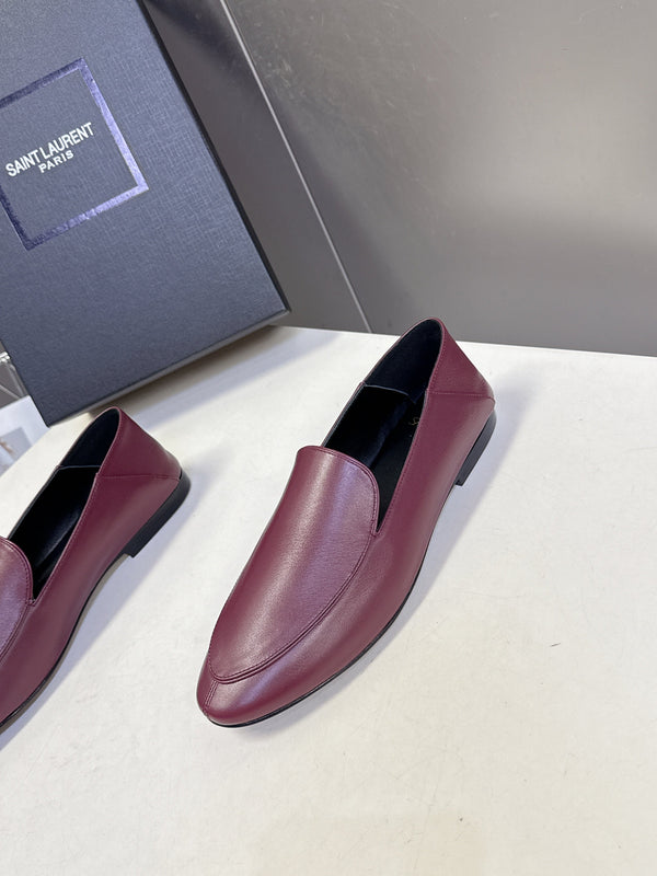 YSL 26s Loafer Burgundy Glossy Leather 635588