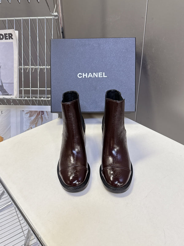 CC 26s Ankle Boots Brown Glossy Lambskin 948058