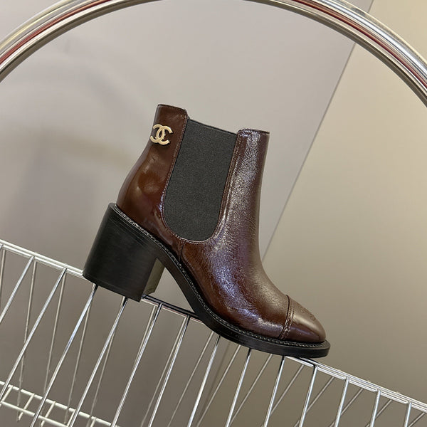 CC 26s Ankle Boots Brown Glossy Lambskin 948058