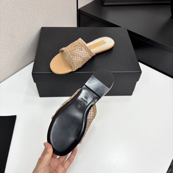 CC 25 Slippers Satin and Sheepskin 270798