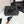 CC 25 Camellia Open Flat Mule Black Coarse Glitter Fabric And Sheepskin 368853