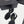 CC 25 Camellia Open Heel Sandals 50mm Black Sheepskin And Fabric 368811