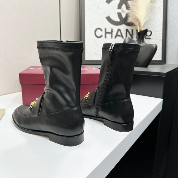 GG Jordaan Horsebit Ankle Boots 2.5 Black Sheepskin 626775
