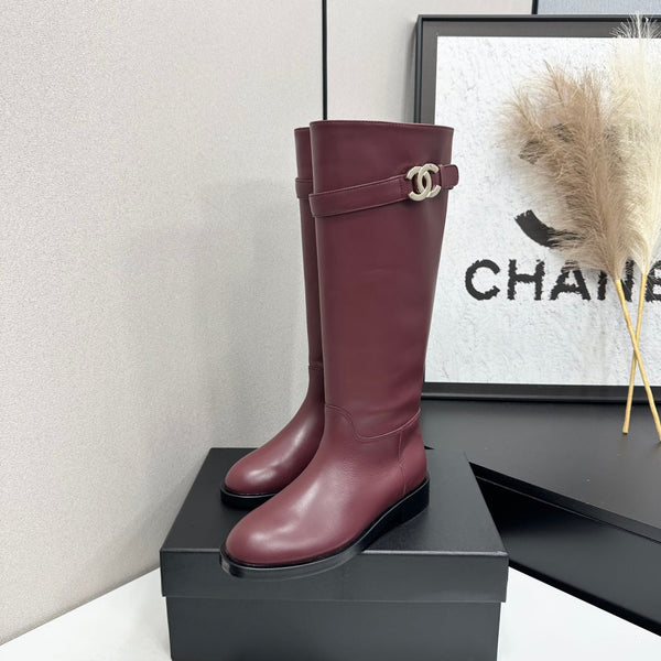 CC FW 2026 Long Flat Boot Burgundy Cowhide 925679