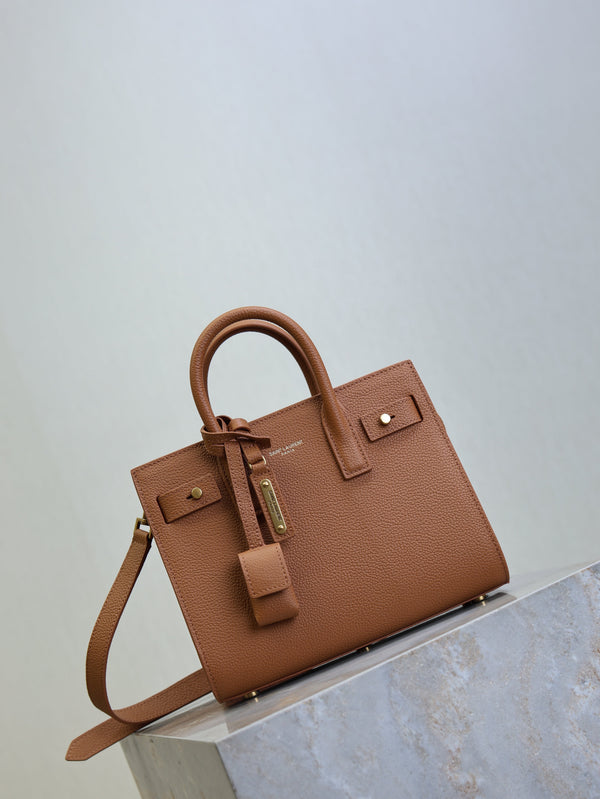 Prada Sac De Jour Nano 22cm Brown Grain Cowhide GHW