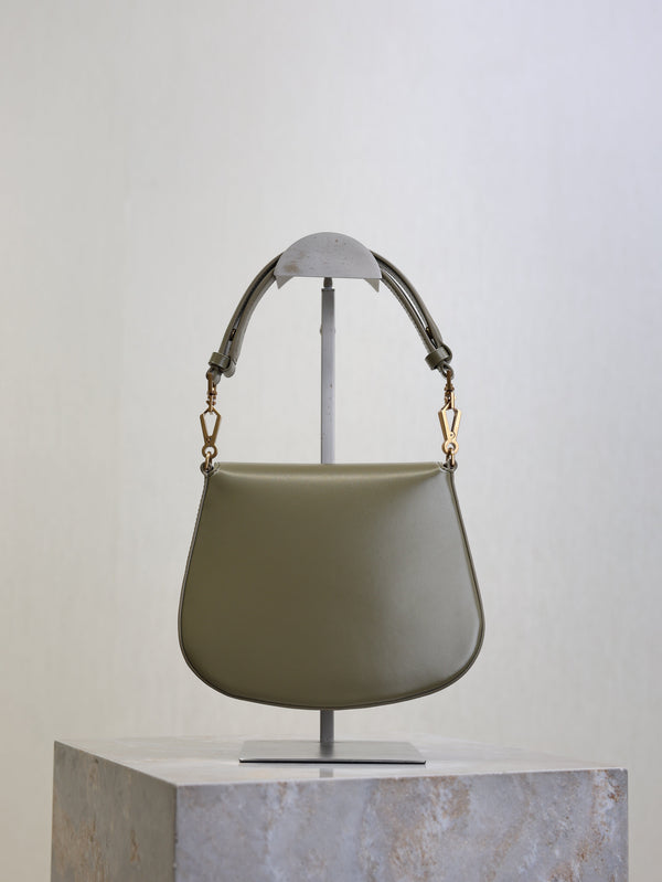 Prada Mini Voltaire 21cm Olive Green Calfskin GHW