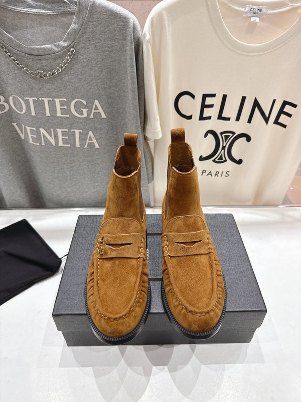 YSL 2025 High-top Loafer Tan Suede 567588