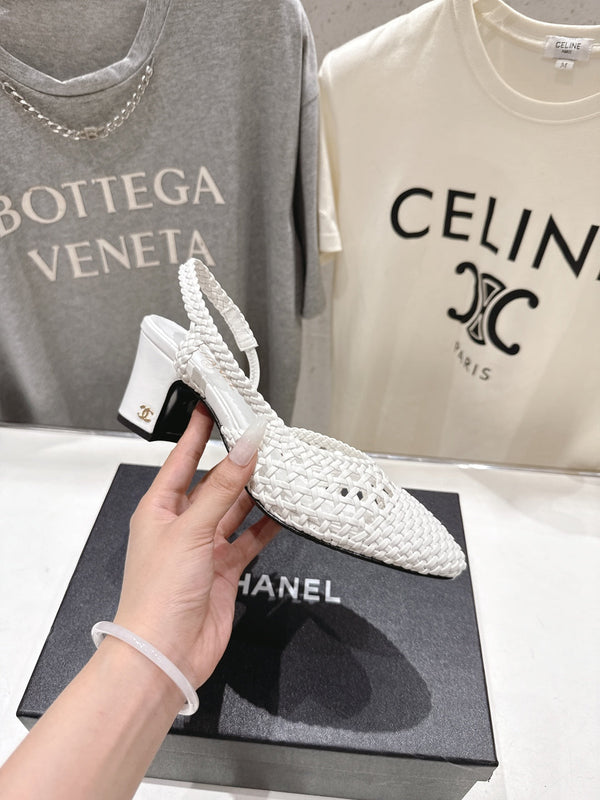 CC 26s Slingback 6.5cm White Distinct Woven 888096