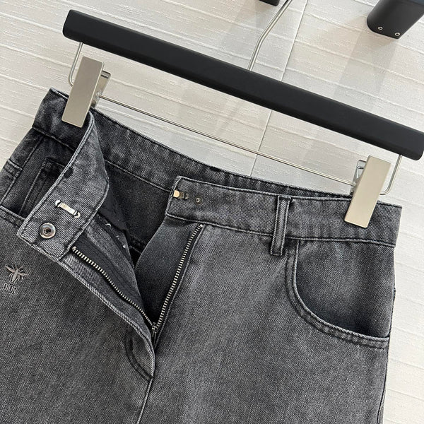 CD Short Skirt Black Cotton