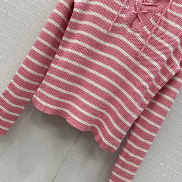 CD Navy Style Collared Sweater Pink Wool