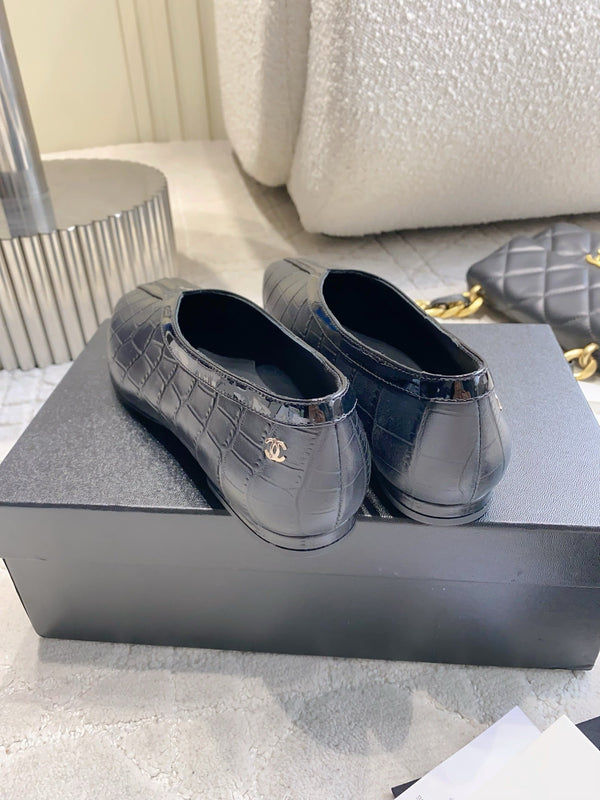 CC 26s Ballet Flat Matthieu Blazy Black Embossed Sheepskin 808124