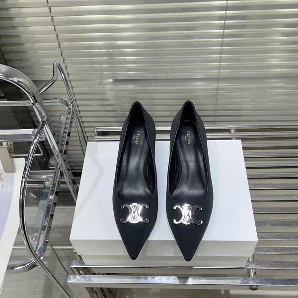 WOMEN'S HIGH HEELS BLACK CALFSKIN