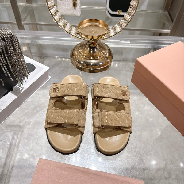 Miu Comfort Sandals Khahi Quilted Suede 751303