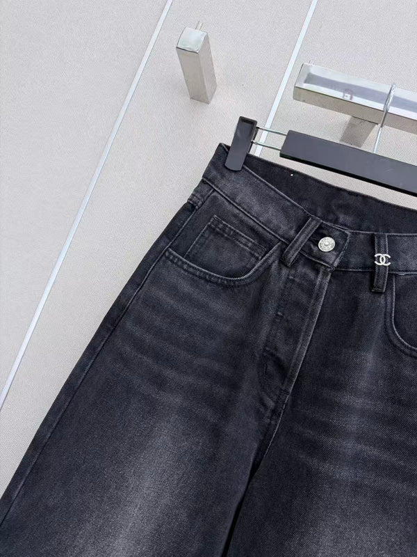 CC 26s Wide-Leg Pants Dark Grey Denim 407865