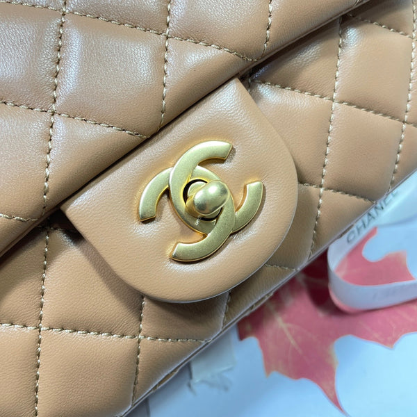 CC 26s Flap Bag 20 In Brown Lambskin