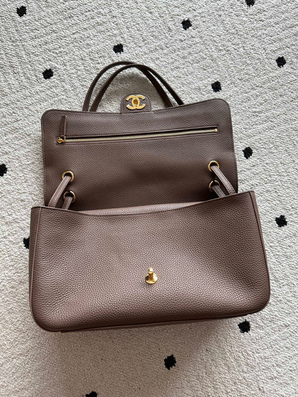 CC 26s Maxi Flap Bag 32cm Coffee Calfskin GHW