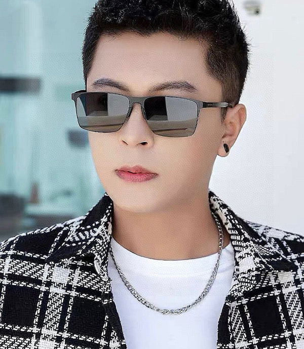 RECTANGULAR FRAME SUNGLASSES G2805 IN METAL