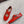 ALAIA CRISS CROSS BALLET FLAT IN CANDY RED LAMBSKIN WITH SILVER HARDWARE
