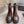 CC New Platform Ankle Boots Dark Burgundy Suede Glossy Sheepskin