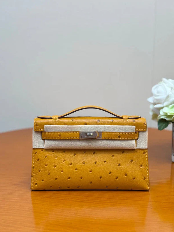 Hermes 2026 Mini Kelly Bag 22cm Ostrich Leather 284424