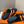 HM Men's Kazimir Slide Black Orange Calfskin 562774