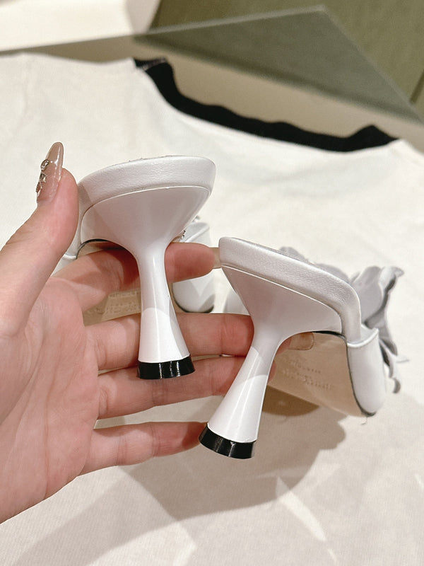 Jimmy Choo Amita Flowers Sandal 4.5cm White Sheepskin 659642