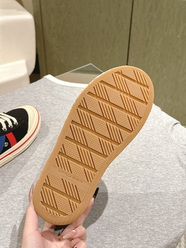 BV Eliot Sneaker Black/Blue Cotton Calfskin 446195