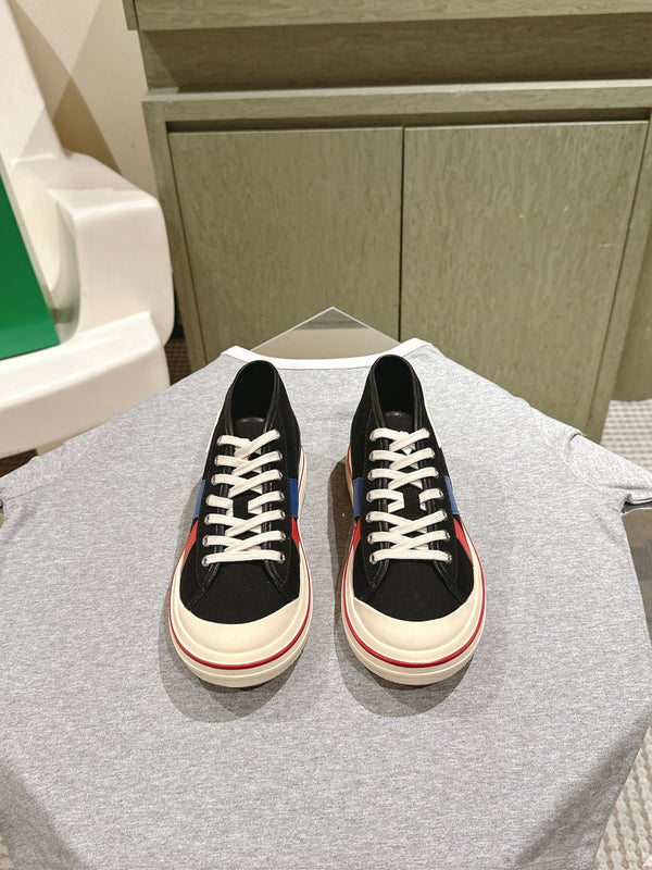 BV Eliot Sneaker Black/Blue Cotton Calfskin 446195