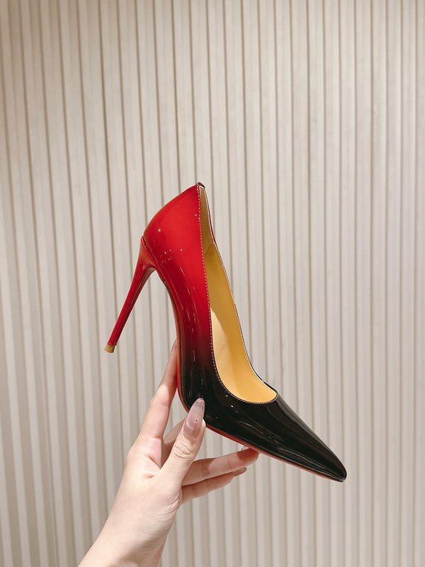 CL 25s So Kate Pumps 95mm Black Mix Red Patent Leather 446679