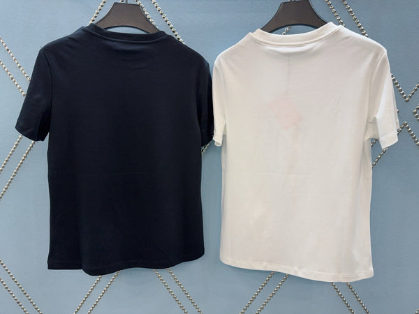 Miu SS26 Crystal Logo T-shirt Cotton 351332