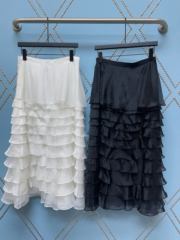 CD SS26 Mid-Length Ruffled Skirt Silk 351365
