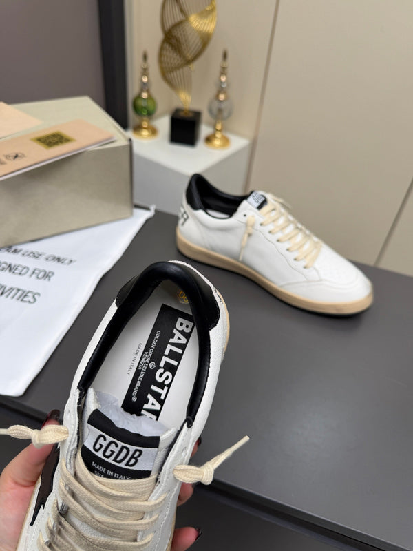Golden Goose 26s Ball Star Sneakers White Black Leather 735900
