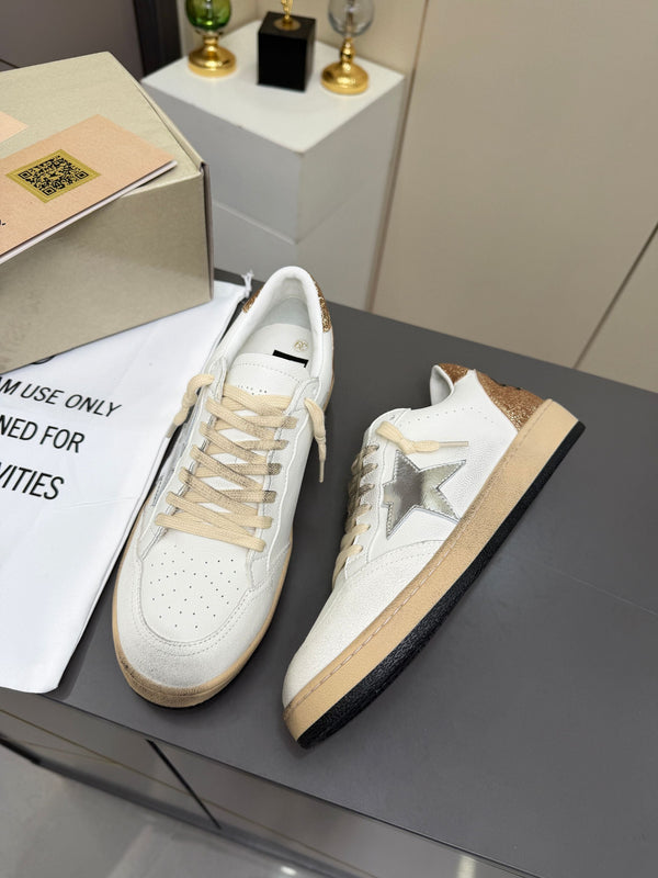 Golden Goose 26s Ball Star Sneakers Golden Glitter Leather 735903