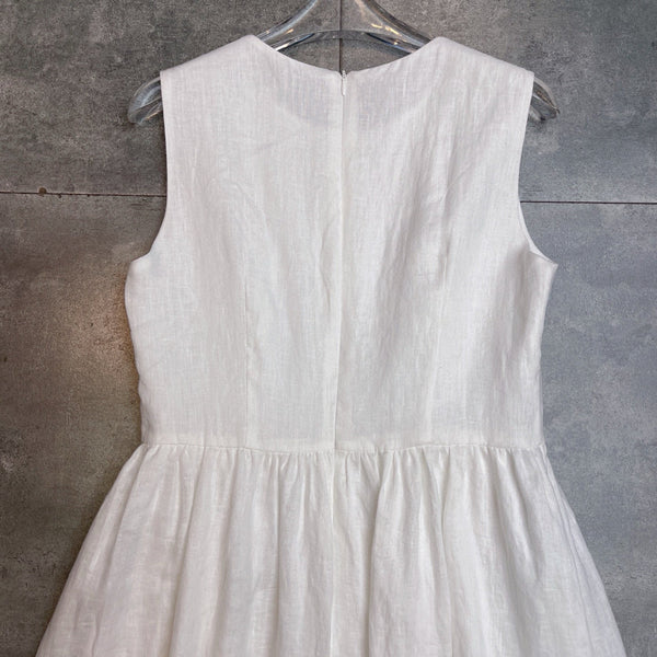Max Mar 26s Maxi Dress White Linen 400510
