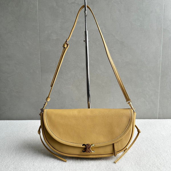 CL Halfmoon Triomphe Small Bag 25cm Beige Lambskin