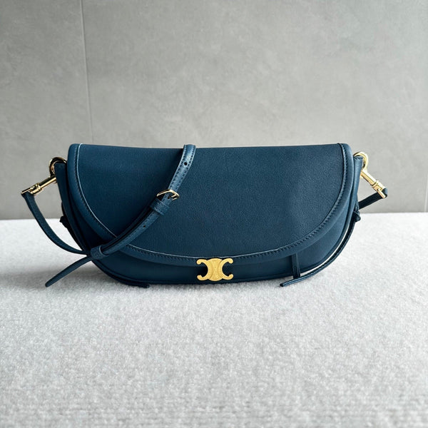 CL Halfmoon Triomphe Small Bag 25cm Teal Green Lambskin